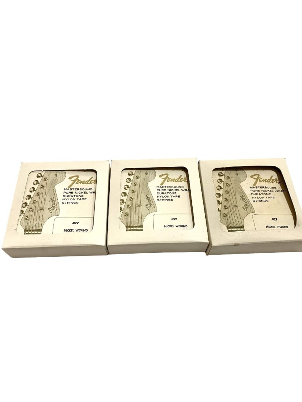 Fender Mastersound Pure Nickel Wrap Duratone Nylon Tape Strings .029 3 Boxes NOS